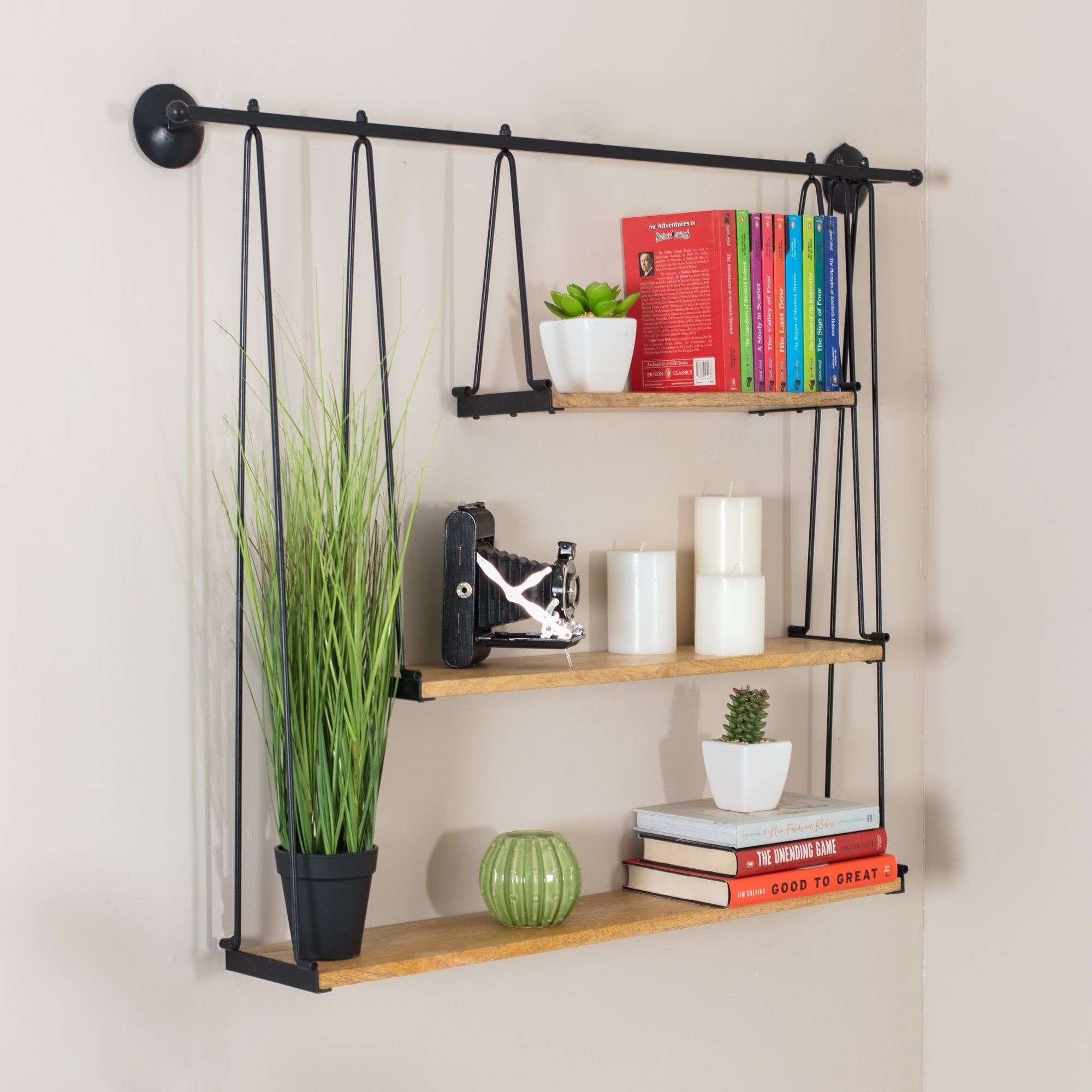 Luna Three Tier Suspended Wall Shelf 37 X 6