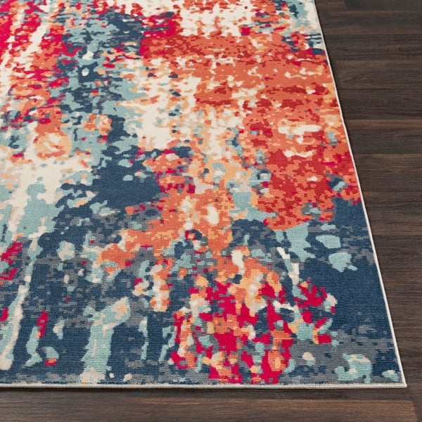 Evangeline Navy Red Modern Area Rug 3 11 X 5 7 Overstock 22418774