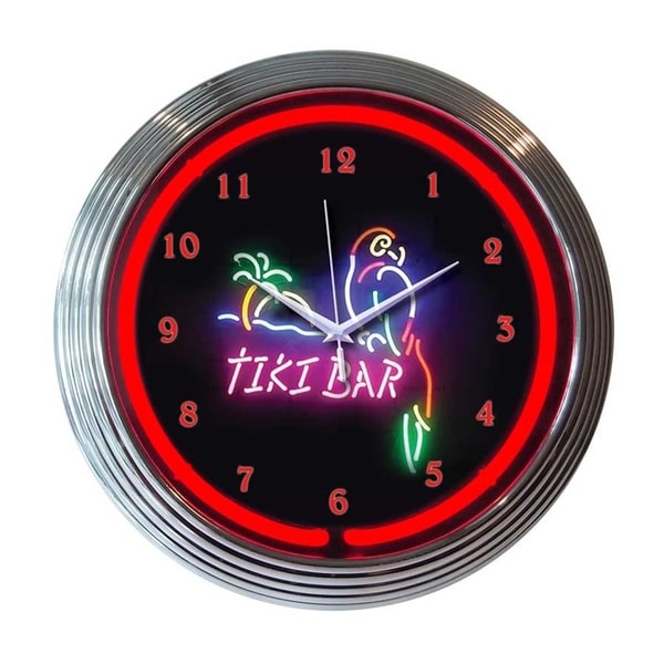 Neonetics Indoor Hand Blown Tiki Bar Neon Clock