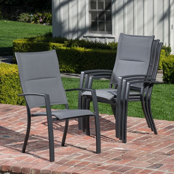 Gray Cambridge Novadn7pchb Gry 7 Piece Nova Outdoor Dining Set With 6 Padded Sling Chairs Patio Lawn Garden Patio Furniture Sets