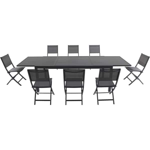 Cambridge Nova 9Piece Dining Set with 8 Folding Sling Chairs and a 40