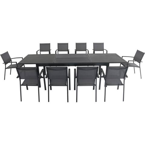 Cambridge Bryn 11-Piece Dining Set with 10 Sling Chairs and an Expandable 40" x 118" Table