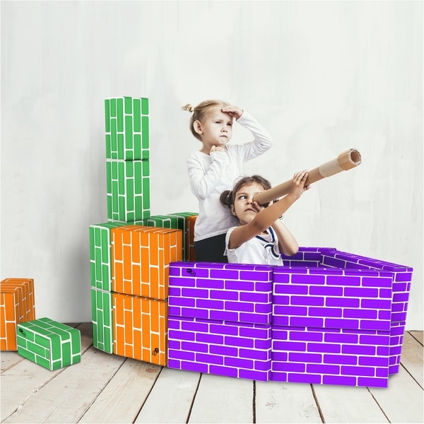 Cardboard Building Block Set 30 Piece Colorful 3 Size Corrugated Blocks Hey Play Bed Bath Beyond 22419908