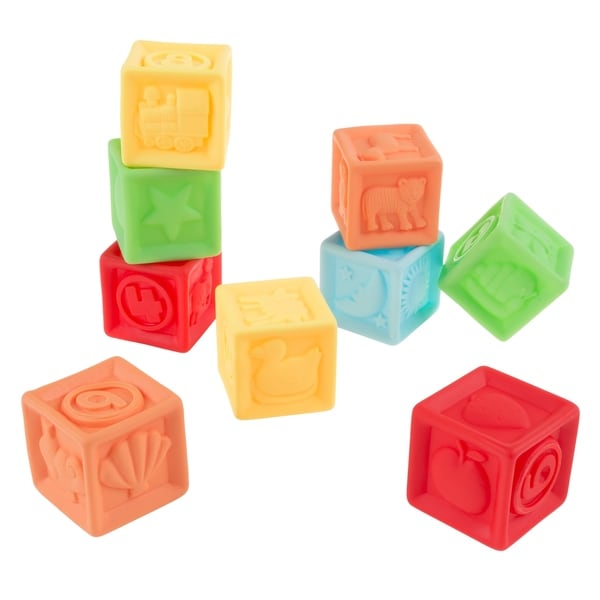 123 Soft Rubber Blocks-BPA-Free Colorful, Squeezable Numbers Building