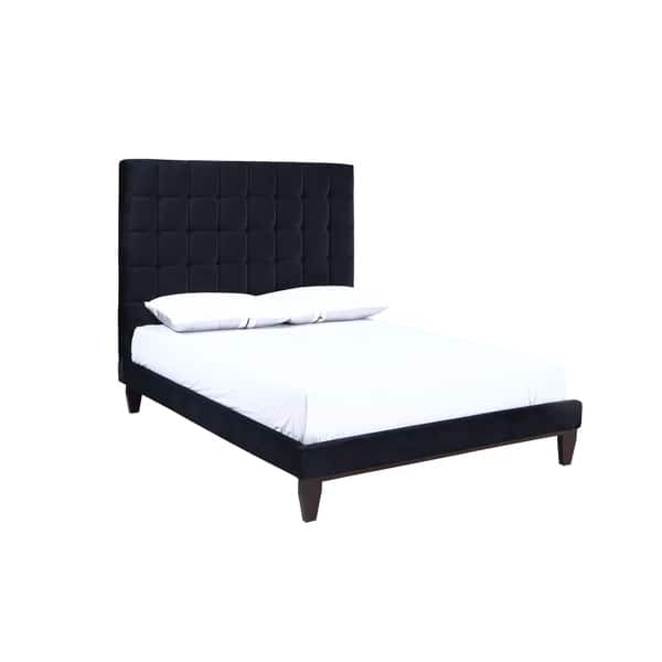 Chic Home Handel Velvet Upholstered Bed Frame with Headboard Bed Bath