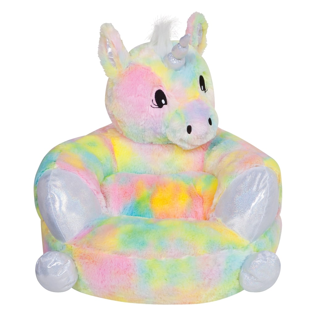 Children's Plush Rainbow Unicorn Character Chair