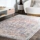 preview thumbnail 1 of 6, Nuloom Blue Traditional Mystique Medallion Ombre Shadow Fringe Area Rug