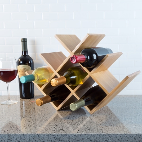 Stackable Wine Rack Classic Wine Racks for Bottles for Bar Hold 4 Bottles