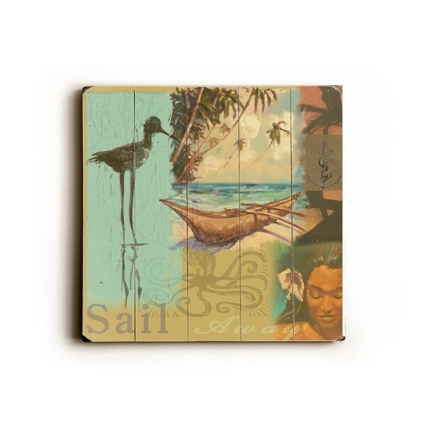 Sail Away - Planked Wood Wall Decor by Wade Koniakowsky