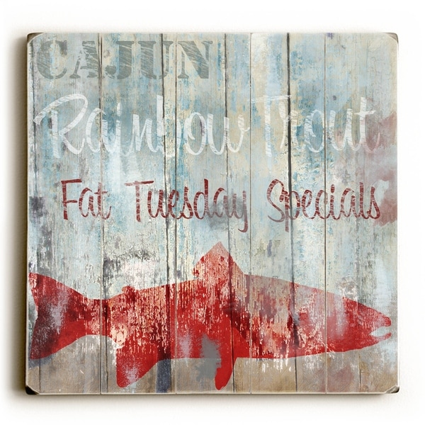 New Orleans Seafood III - Planked Wood Wall Decor by ArtLicensing