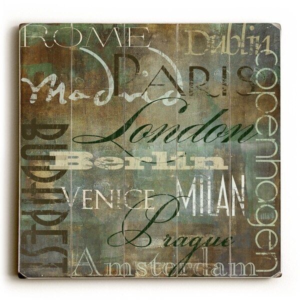 Cities of the World II - Planked Wood Wall Decor by ArtLicensing