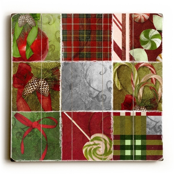 Holiday Patchwork - Planked Wood Wall Decor by ArtLicensing