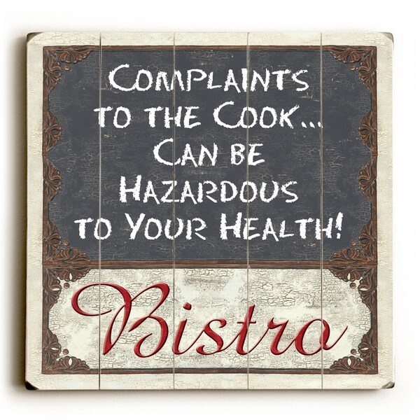 Bistro - Planked Wood Wall Decor by Debbie DeWitt