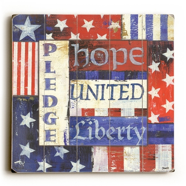 USA Pride II - Planked Wood Wall Decor by Debbie DeWitt