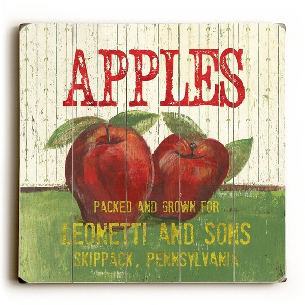Apples - Planked Wood Wall Decor by Debbie DeWitt
