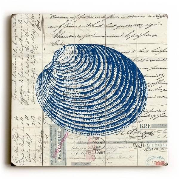 Shell II - Planked Wood Wall Decor by Brandi Fitzgerald