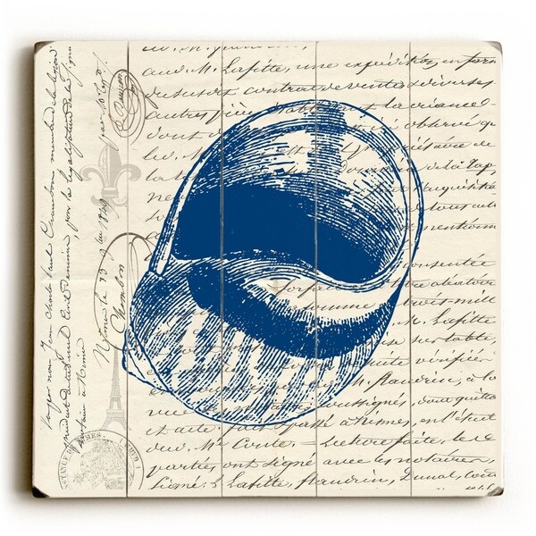 Shell I - Planked Wood Wall Decor by Brandi Fitzgerald