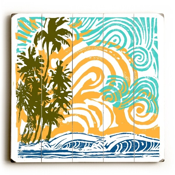 Aloha Block 2 - Planked Wood Wall Decor by Wade Koniakowsky