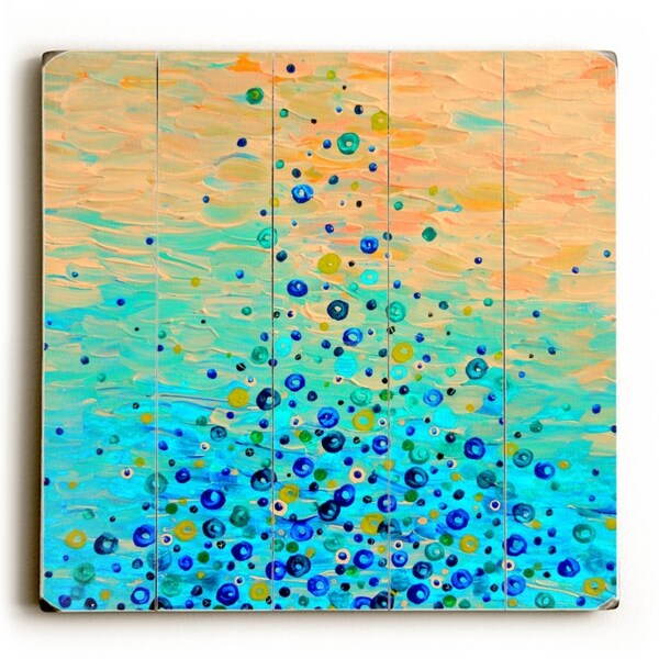 What Goes Up - Blue Planked Wood Wall Decor by Julia DiSano