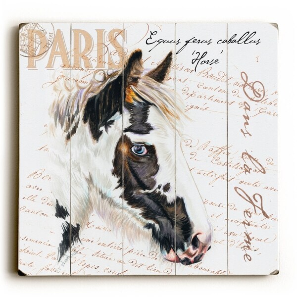 Dans La Ferme Horse - Planked Wood Wall Decor by Jennifer Redstreake