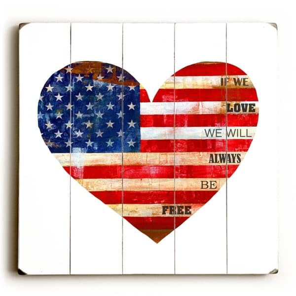 slide 1 of 1, Love Free - Planked Wood Wall Decor by Cory Steffen