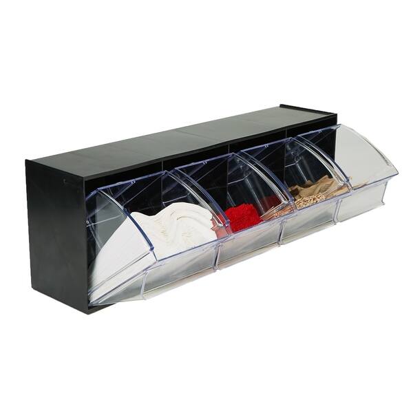 Mind Reader Multi Purpose Storage Tilt Drawer, 5 Compartment Removable Bins,  Tip Out Clear Bins, Black - Bed Bath & Beyond - 22427676