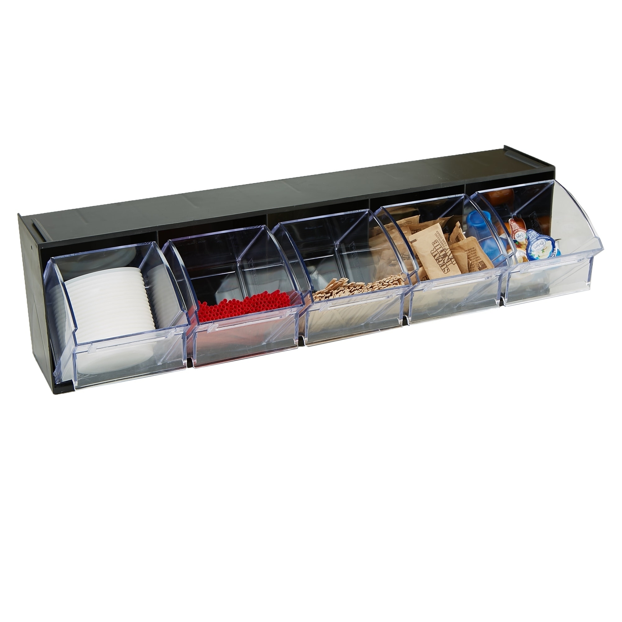 Mind Reader Multi Purpose Storage Tilt Drawer, 5 Compartment Removable Bins,  Tip Out Clear Bins, Black - Bed Bath & Beyond - 22427676