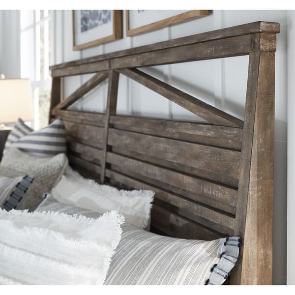 Shop Bluff Heights Rustic King Panel Bed Headboard Overstock