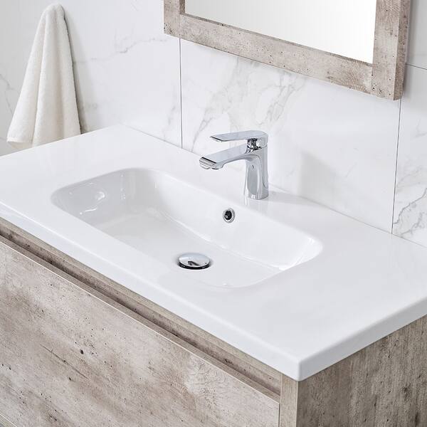Shop Ove Decors Ava 40 In Burnt Oak Vanity With Integrated