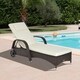 Outsunny Outdoor Rattan Wicker Poolside Chaise Lounge Chair with Adjustable Backrest - Mixed Brown - Thumbnail 1