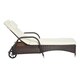 Outsunny Outdoor Rattan Wicker Poolside Chaise Lounge Chair with Adjustable Backrest - Mixed Brown - Thumbnail 5