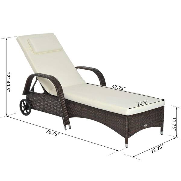 Outsunny Outdoor Rattan Wicker Chaise Lounge Chair With Outsunny Outdoor Rattan Wicker