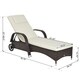 Outsunny Outdoor Rattan Wicker Poolside Chaise Lounge Chair with Adjustable Backrest - Mixed Brown - Thumbnail 6