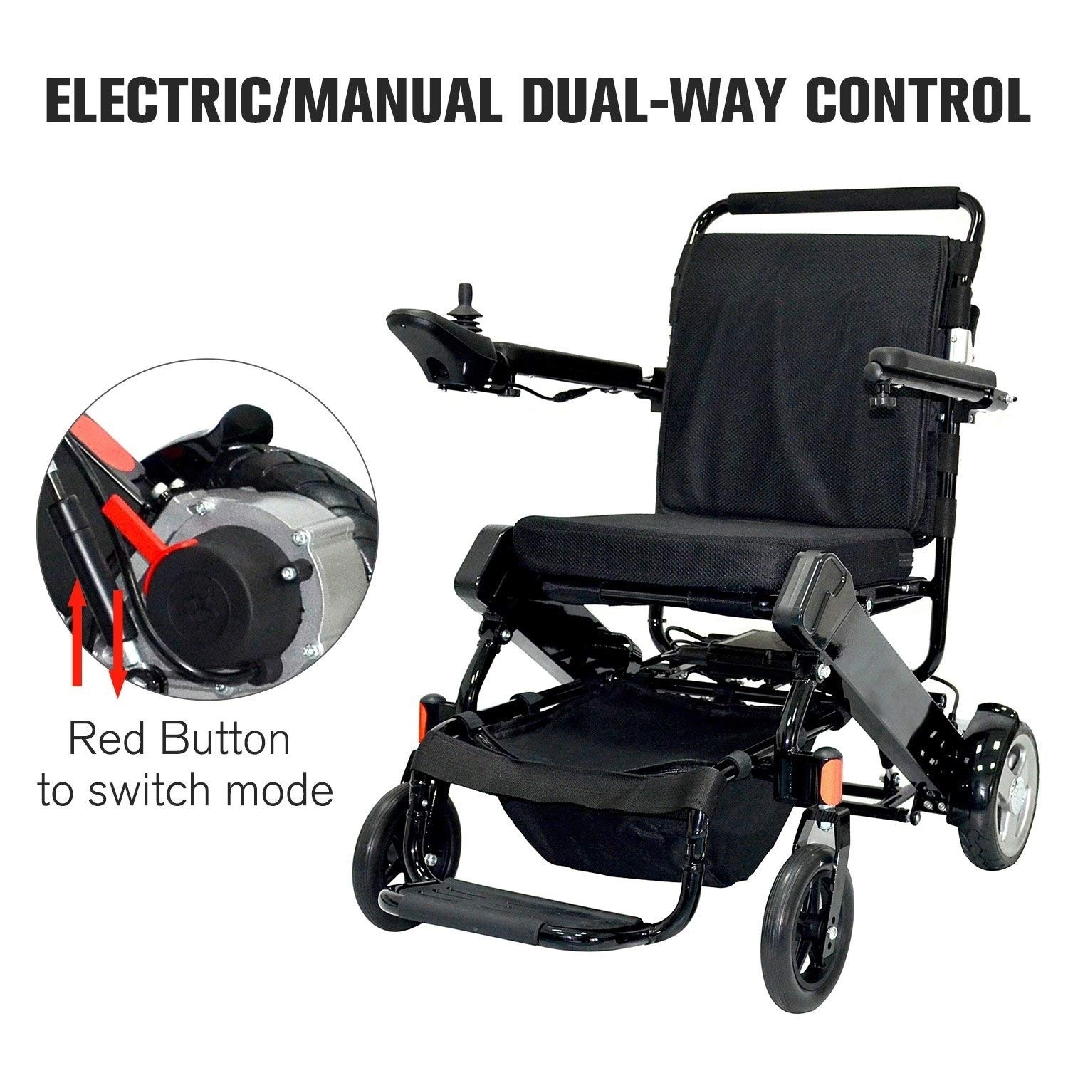 Shop Homcom Lightweight Portable Folding Collapsible Electric Mobility Wheelchair Overstock