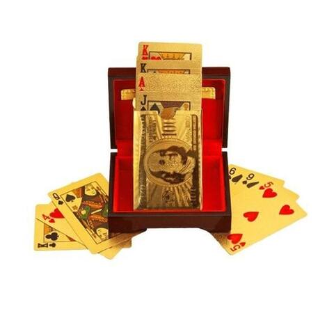F.S.D 24K Gold-Plated Playing Cards with Optional Case - Gold