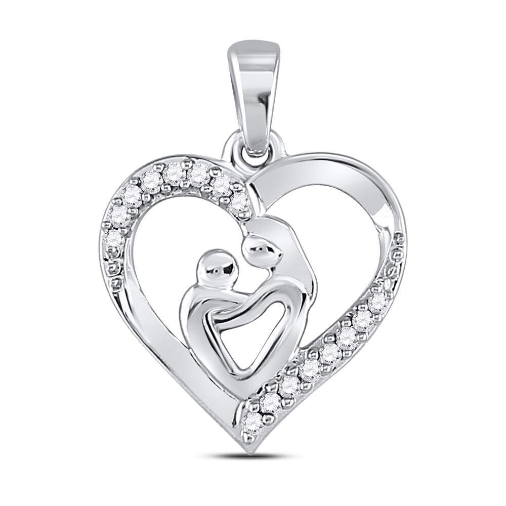 mother and child necklace white gold