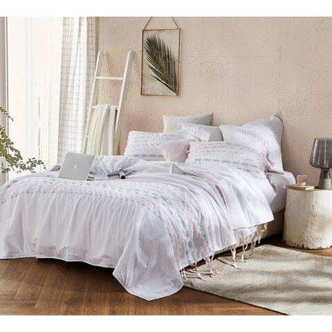 BYB Threads Textured Oversized Comforter - Gray/Pink
