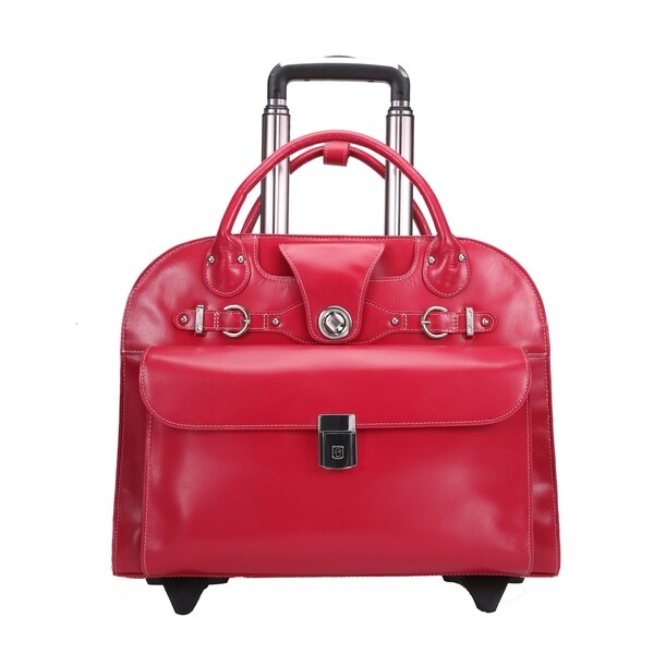 leather wheeled suitcase