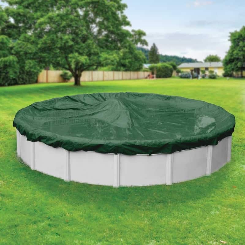 Pool Mate Forest Green Winter Cover for Round Above-Ground Swimming Pools - 12 ft. pool
