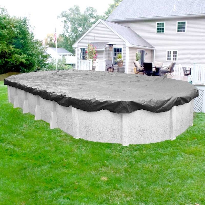 Pool Mate Platinum Silver Winter Cover for Oval Above-Ground Swimming Pools