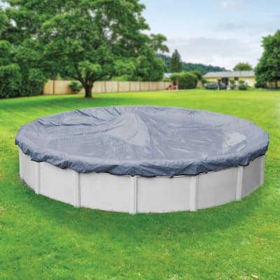 Pool Mate Commercial-Grade Slate Blue Winter Cover for Round Above-Ground Swimming Pools