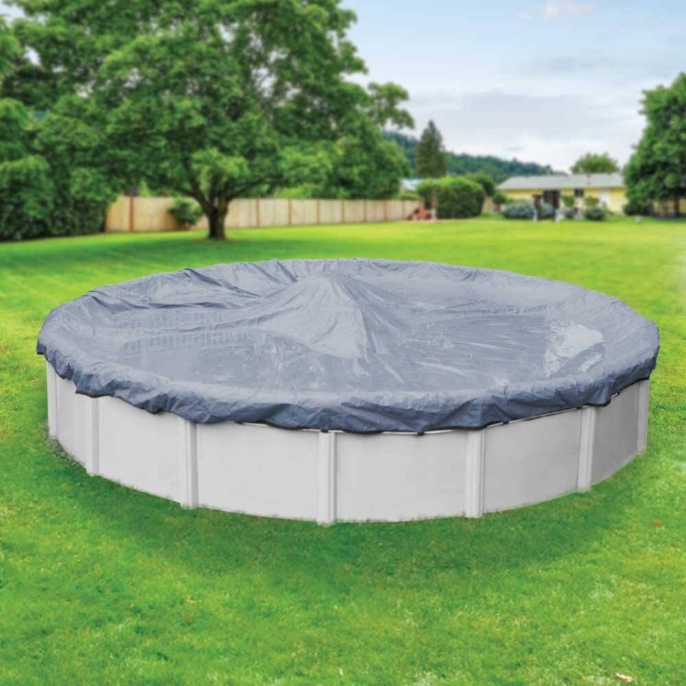 Pool Mate Commercial-Grade Slate Blue Winter Cover for Round Above-Ground Swimming Pools