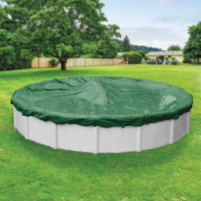 Pool Mate Commercial-Grade Rip-Shield Green Winter Cover for Round Above-Ground Swimming Pools