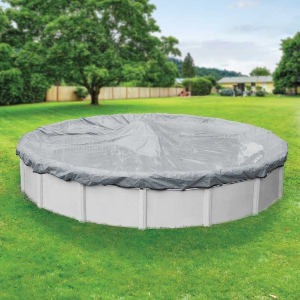 24-ft Round Pool Pool Mate 3524-4PM Heavy-Duty Blue Winter Pool Cover for Round Above Ground Swimming Pools 