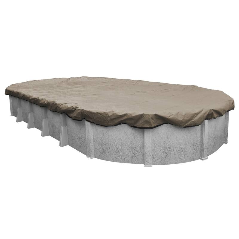 Pool Mate 20-Year Premium Sandstone Winter Cover for Oval Above-Ground Swimming Pools