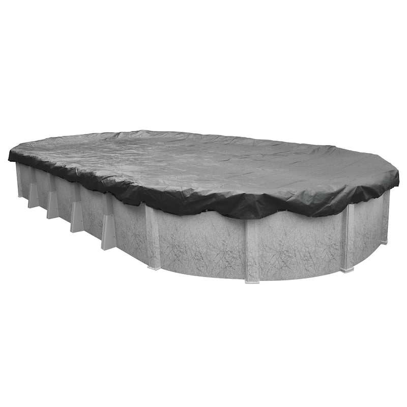 Pool Mate 20-Year Professional-Grade Charcoal Winter Cover for Oval Above-Ground Swimming Pools - 18 ft. x 40 ft. pool