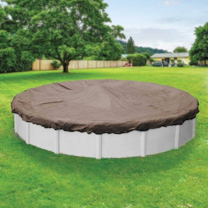 Pool Mate Extreme-Mesh Taupe Winter Cover for Round Above-Ground Swimming Pools - 33 ft. pool
