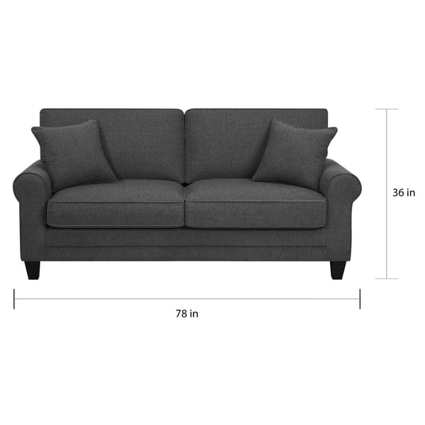 ClickDecor Whitney Grey Contemporary 78-inch Sofa - Bed Bath & Beyond ...