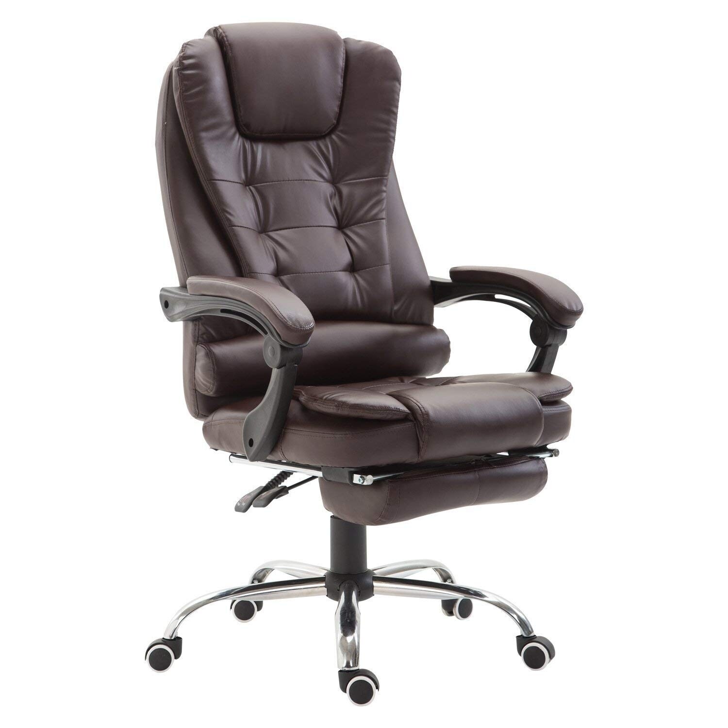 HomCom High Back Reclining PU Leather Executive Home Office Red N/A HomCom High Back Reclining PU Leather Executive Home Office Red N/A