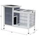 Pawhut 36" Wooden Outdoor Rabbit Hutch Elevated Bunny Cage with Enclosed Run